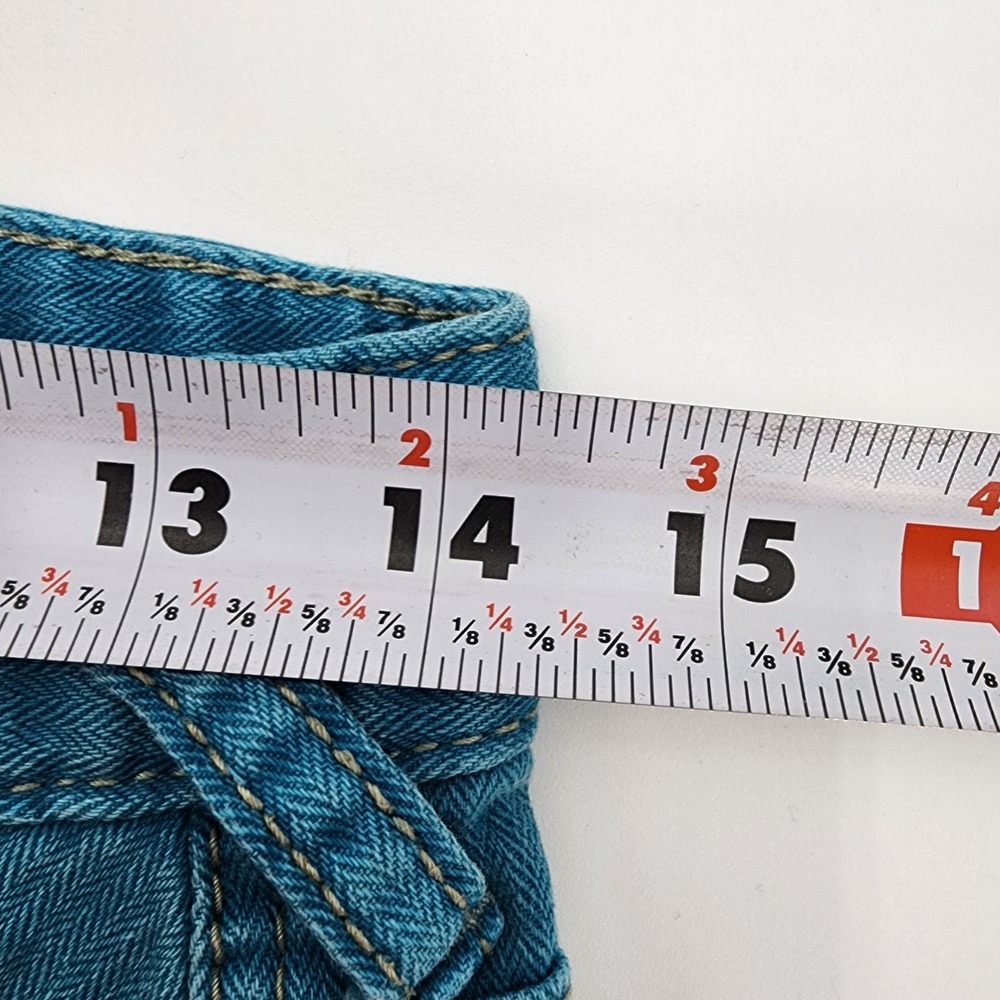 Free People Jeans Womens Tag 26 Measured SEE PHOTO Turquoise Blue‎ Stretch Denim - Picture 5 of 8